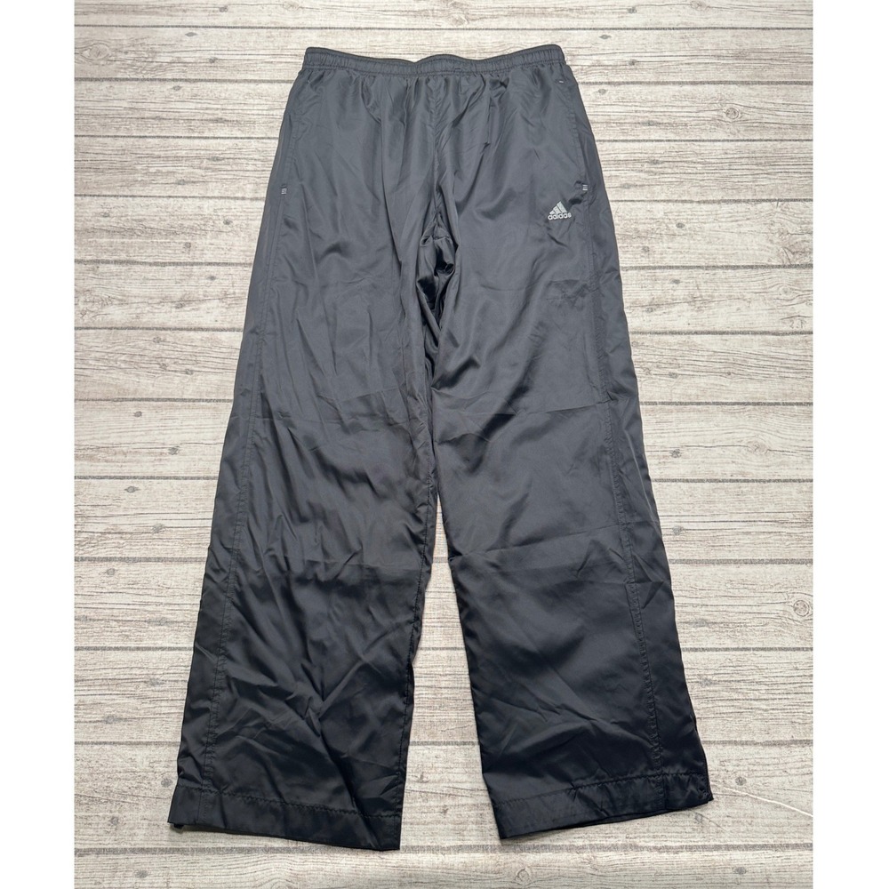 Adidas Track Pants Men's Medium Black Mesh Lined Windbreaker Athletic Training